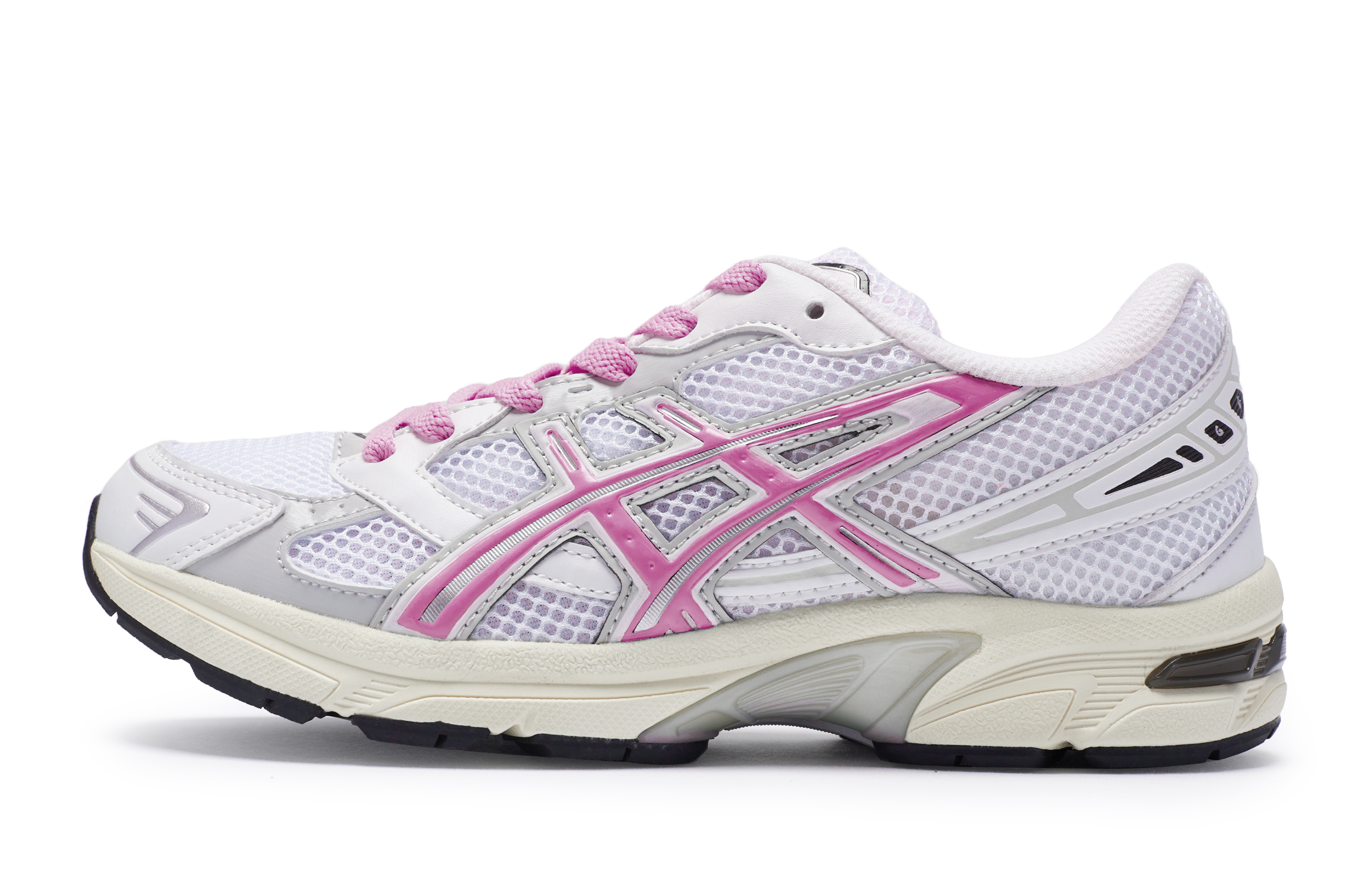 Asics Gel 1130 Cushioning Abrasion Resistant Breathable Low top Running Shoes Unisex White Gray Rose Red