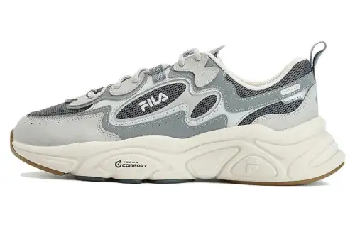 FILA Fila MARS 1S+ comfortable sports versatile trend fabric artificial leather TPU low-top running shoes men's gray
