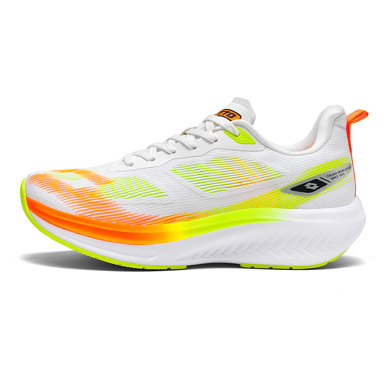 LOTTO Slip Resistant, Abrasion Resistant, Lightweight Low top Marathon Running Shoes Women’s White/Neon Green