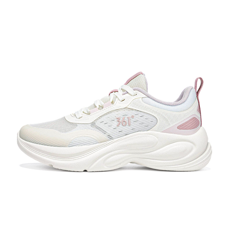 361° Cushioning Breathable Lightweight Low top Casual Running Shoes Women’s Feather White Dawn Pink Purple