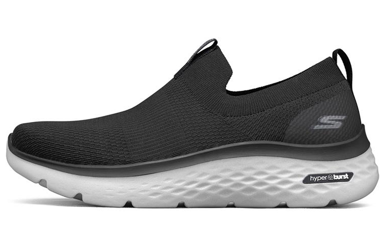 Skechers Skechers Go Walk Hyper Burst comfortable sports fabric TPU low-top running shoes men's black and white
