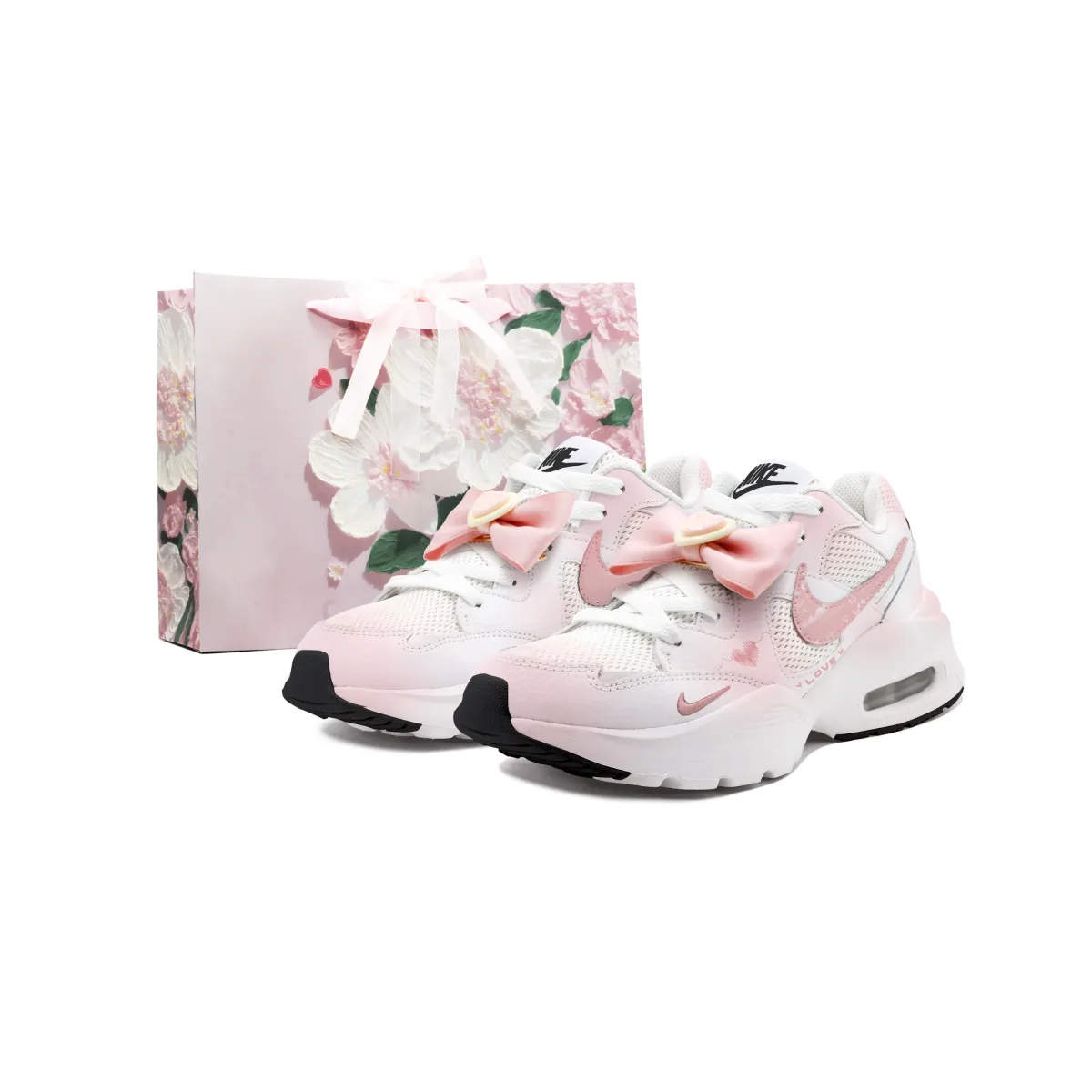 Nike Air Max Fusion Cushioning Slip Resistant Abrasion Resistant Low top Casual Running Shoes Women's Pink
