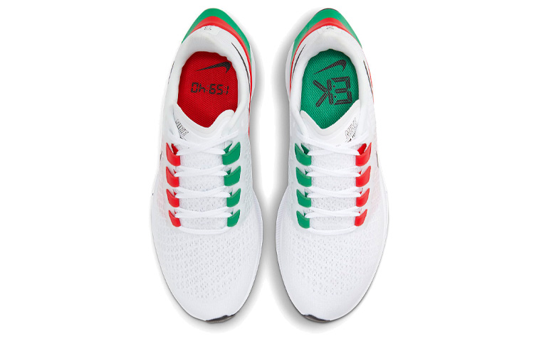 Женские кроссовки Nike Pegasus 37 (бело-красно-зеленые) — фото 4