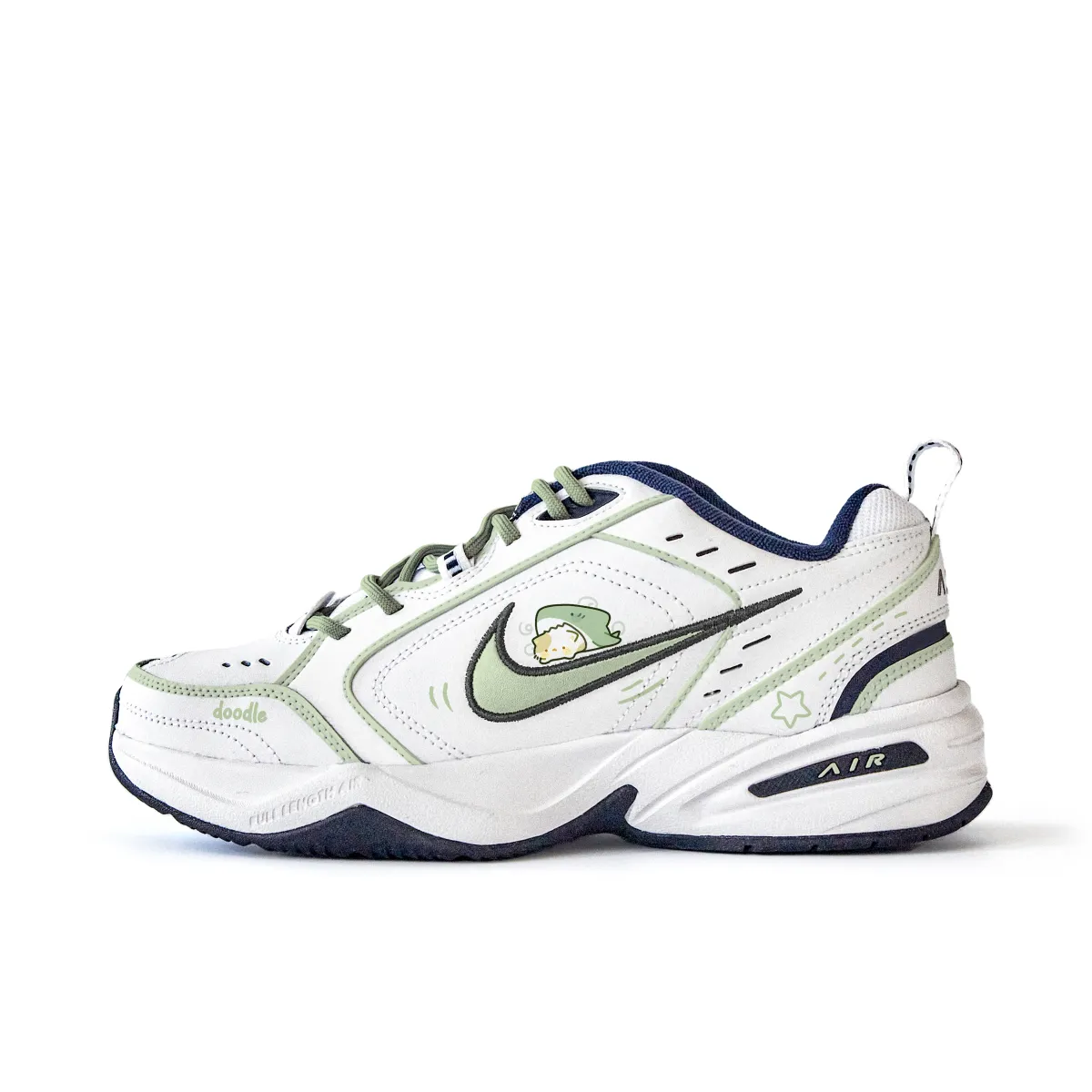 Nike Air Monarch 4 PU, Textile, Synthetic Leather Slip Resistant Abrasion Resistant Low top Chunky Sneakers Unisex