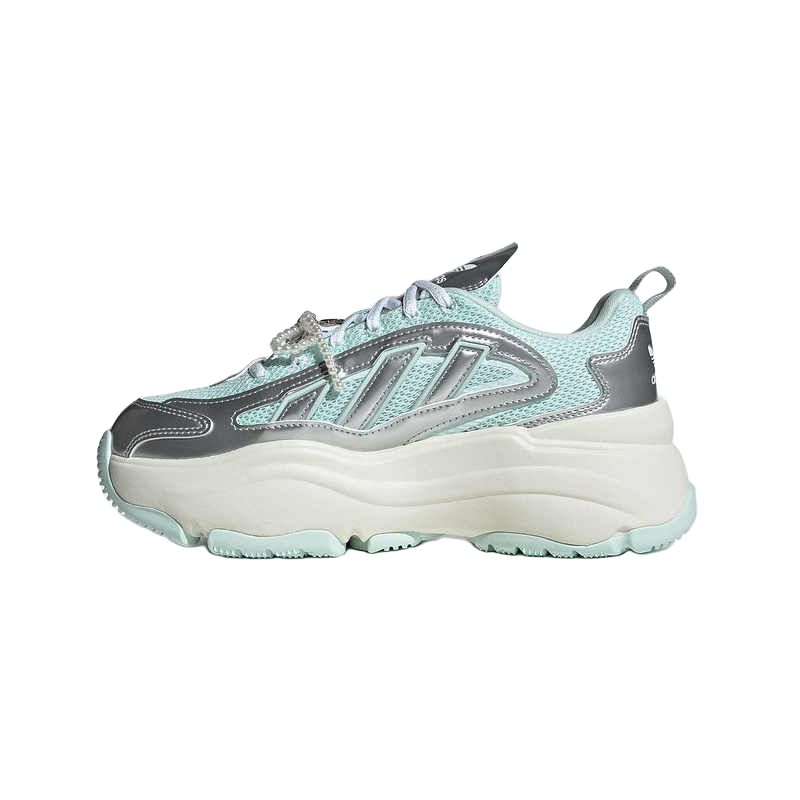 Женские кроссовки adidas Originals Ozgaia (зелено-серебристые)