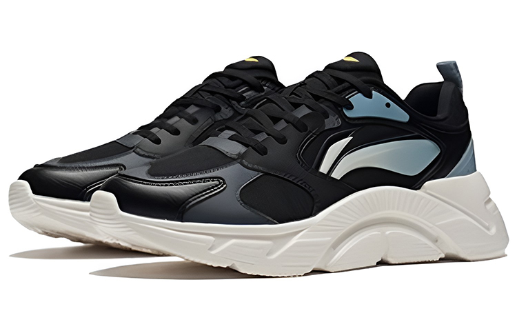 Li Ning Comfortable Textile, Leather Cushioning Slip Resistant Abrasion Resistant Breathable Lightweight Low top