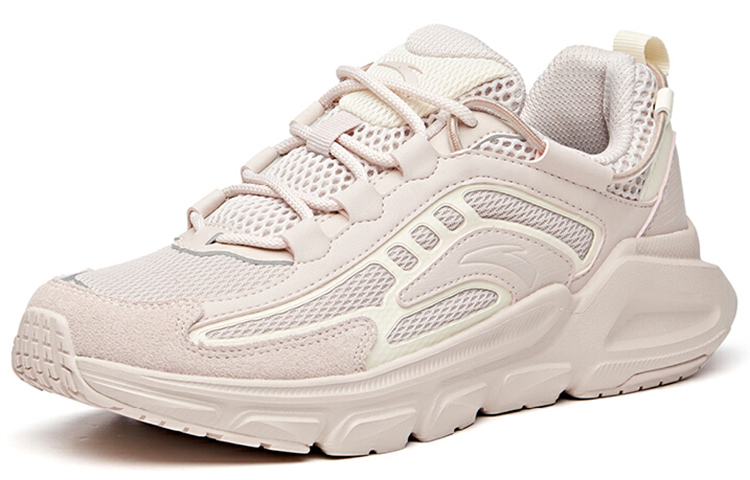 Anta Flying Fabric Slip Resistant And Breathable Low top Casual Shoes Women’s Lotus Gray White