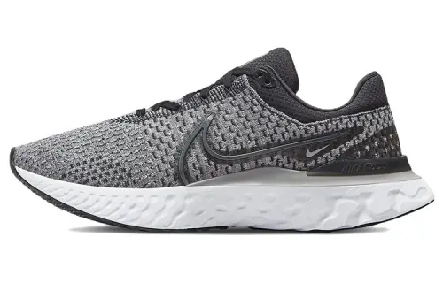 Nike React Infinity Run Flyknit 3 round toe fabric shock-absorbing non-slip wear-resistant low-top casual running shoes men's gray