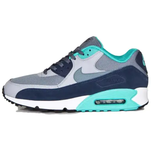 Nike Air Max 90 Abrasion Resistant Low top Running Shoes Unisex Blue Gray