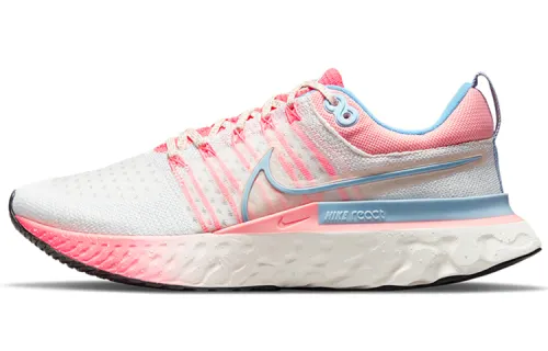 Nike React Infinity Run Flyknit 2 Comfortable shock-absorbing, anti-slip and wear-resistant Low-top Training running shoes Women's white pink blue