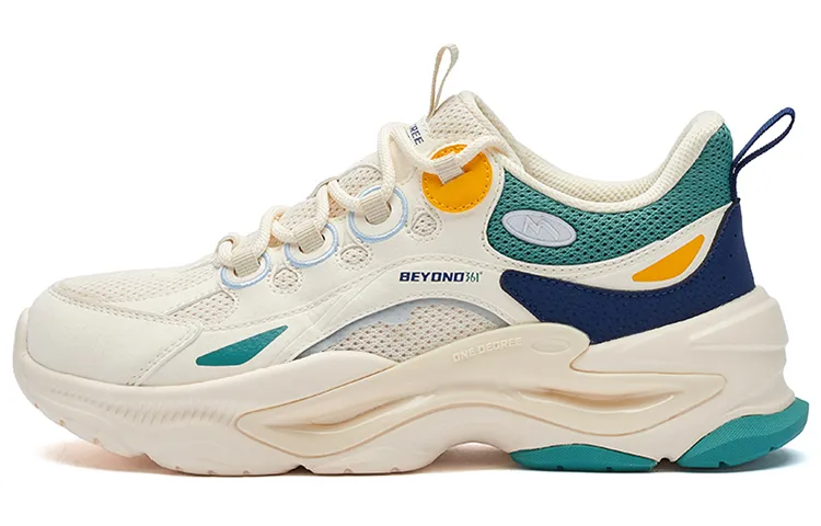 361° Chunky Sneakers Women's Low Top Beige/Cyan