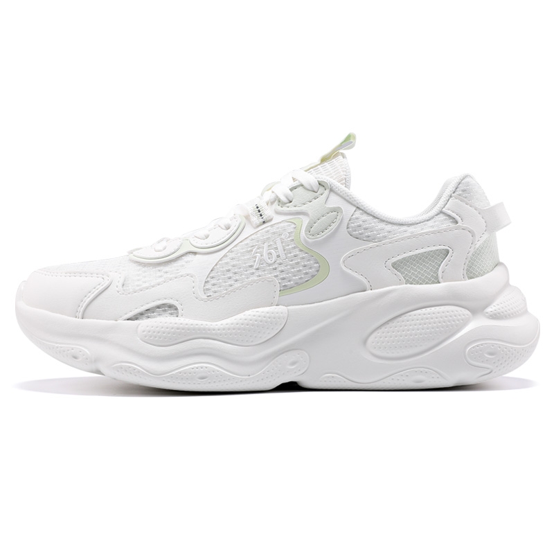 361° Yunshu Cushioning Abrasion Resistant Lightweight Low top Casual Sprint Running Shoes Women’s White Green