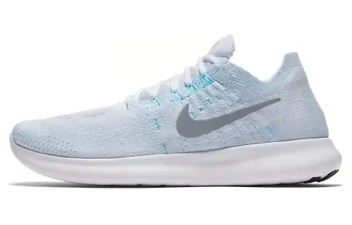 Nike Free Run Flyknit 2017 Pure Platinum Glacier Blue Women's