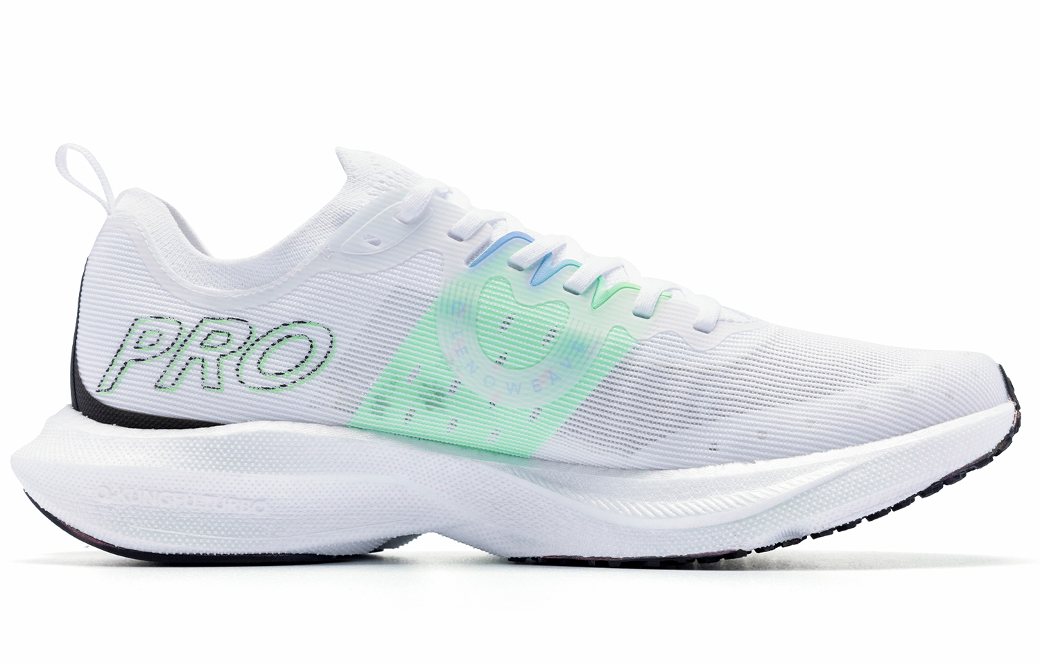 QIAODAN Cushioning Slip Resistant Abrasion Resistant Low top Running Shoes Women’s White Green