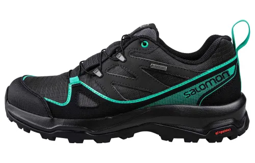 SALOMON Gore Te Toneo Gt Leather Slip Resistant Abrasion Resistant Low top Outdoor Shoes Black Green