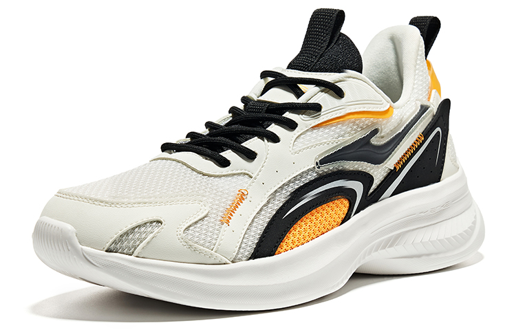 Erke Slip Resistant, Abrasion Resistant, Lightweight Low top Running Shoes Men’s White Black Regular