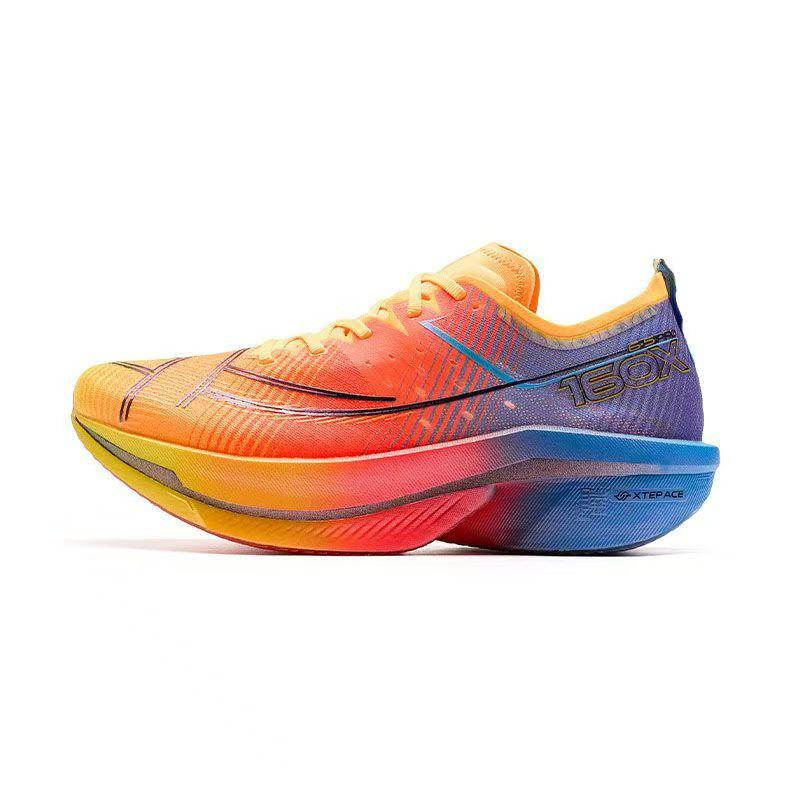XTEP 160X 6.5PRO Slip Resistant Abrasion Resistant Low top Carbon Plate Marathon Running Shoes Women’s Orange Blue