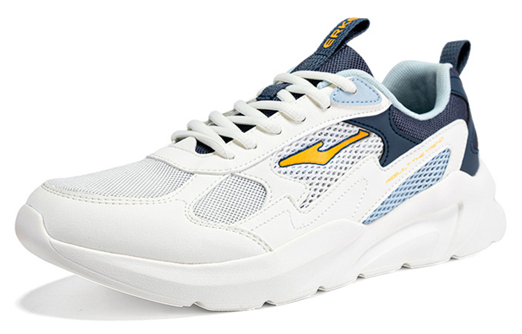 Erke Cushioning Slip Resistant Breathable Low top Running Shoes Men’s Microcrystal White/Gray Ink Blue