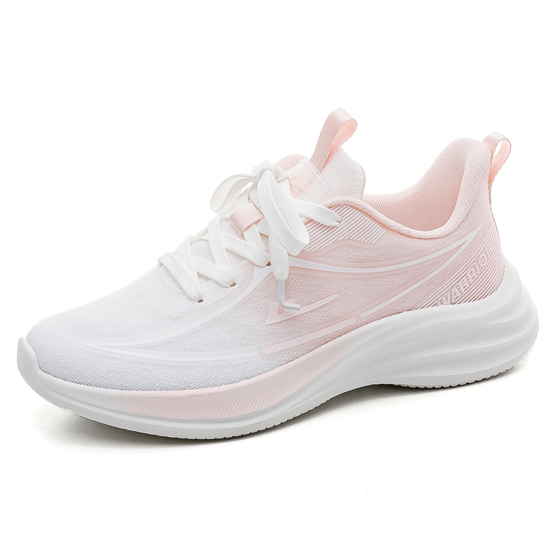 Warrior Cushioning Slip Resistant Breathable Rebound Low top Casual Training Sprint Running Shoes Women’s White Pink
