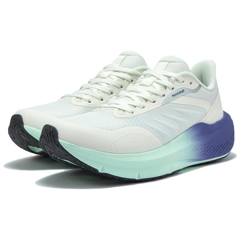 361° Slip Resistant Abrasion Resistant Low top Casual Running Shoes Men’s White Teal Blue