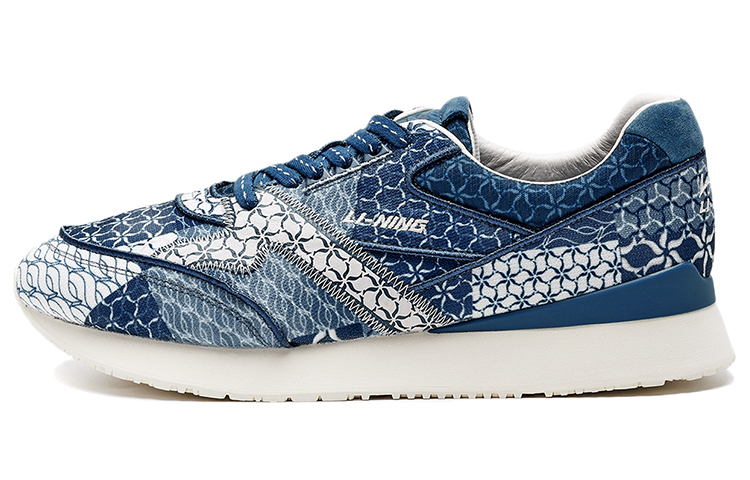 LI NING 1990 Cushioning Slip Resistant Abrasion Resistant Low top Running Shoes Men’s Strait Blue