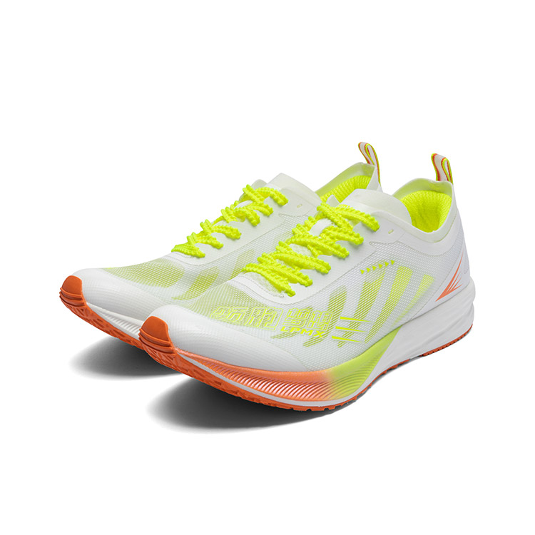 LPMX Cushioning Breathable Lightweight Low top Marathon Racing Running Shoes Unisex Neon Orange Yellow