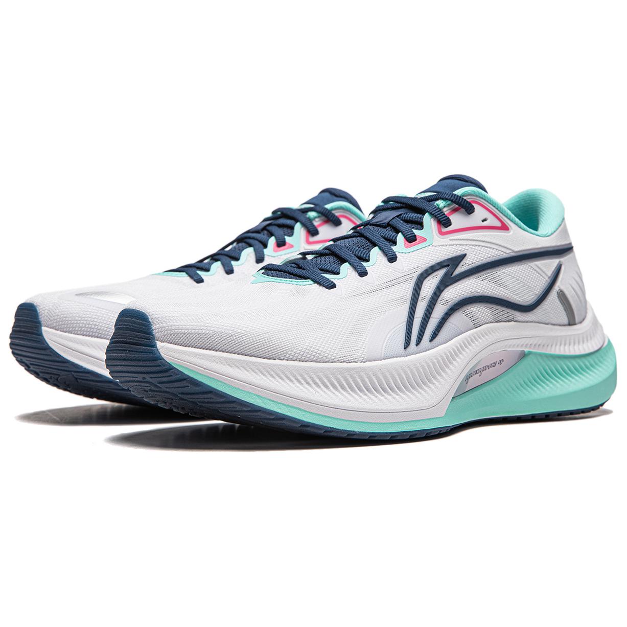 Li Ning Cushioning Slip Resistant Abrasion Resistant Breathable Support Rebound Low top Running Shoes Men’s White