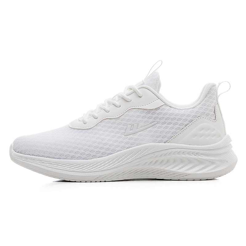Warrior Cushioning Breathable Lightweight Low top Casual Running Shoes Unisex White