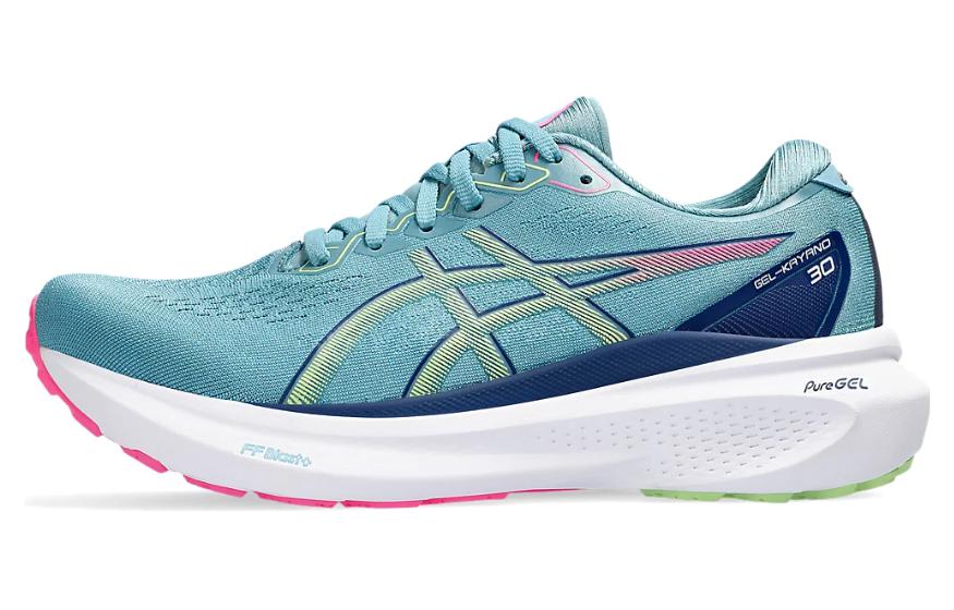 Женские кроссовки ASICS Gel-Kayano 30 (сине-зелено-розовые)