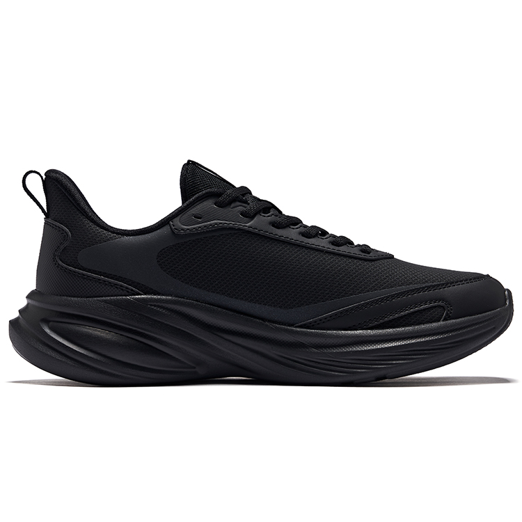 Erke Ling Teng Cushioning Slip Resistant Lightweight Low top Training City Commuting Running Shoes Men’s Jet Black