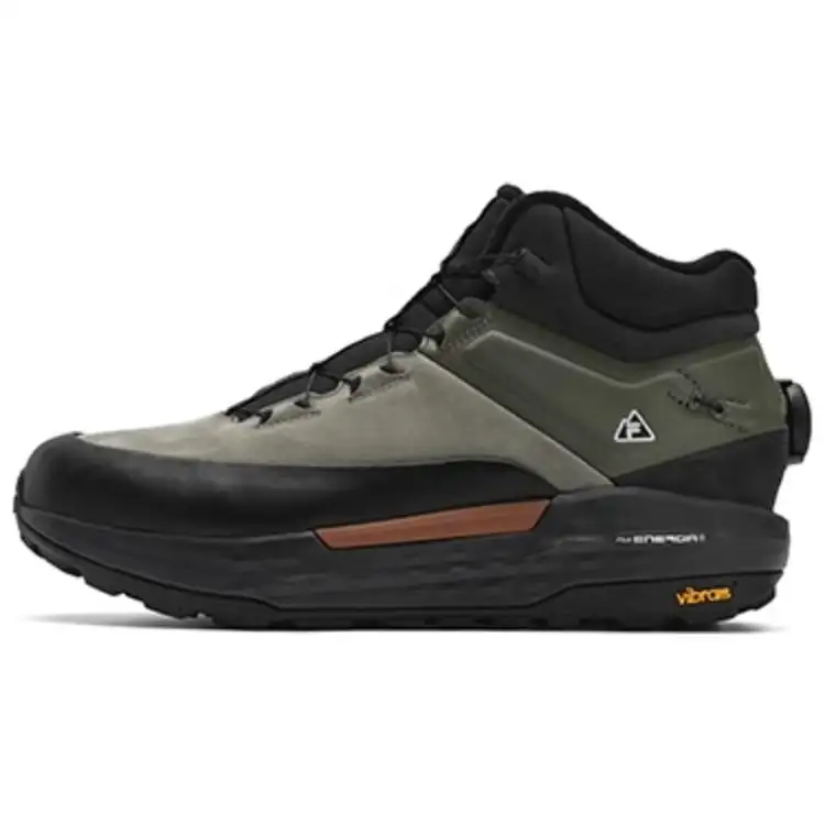 FILA BOA EXPLORER 2 Comfortable Mid top Outdoor Shoes Men's Tea Gray, Mustang Black