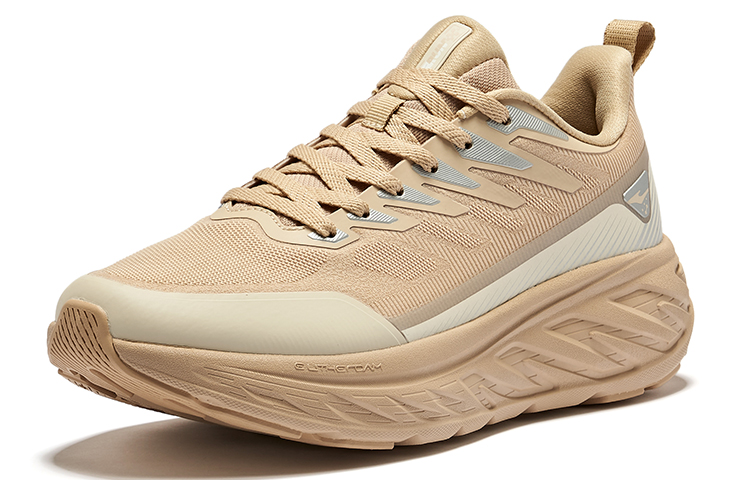 Erke Abrasion Resistant Breathable Low top Running Shoes Men’s Oat Warm Linen