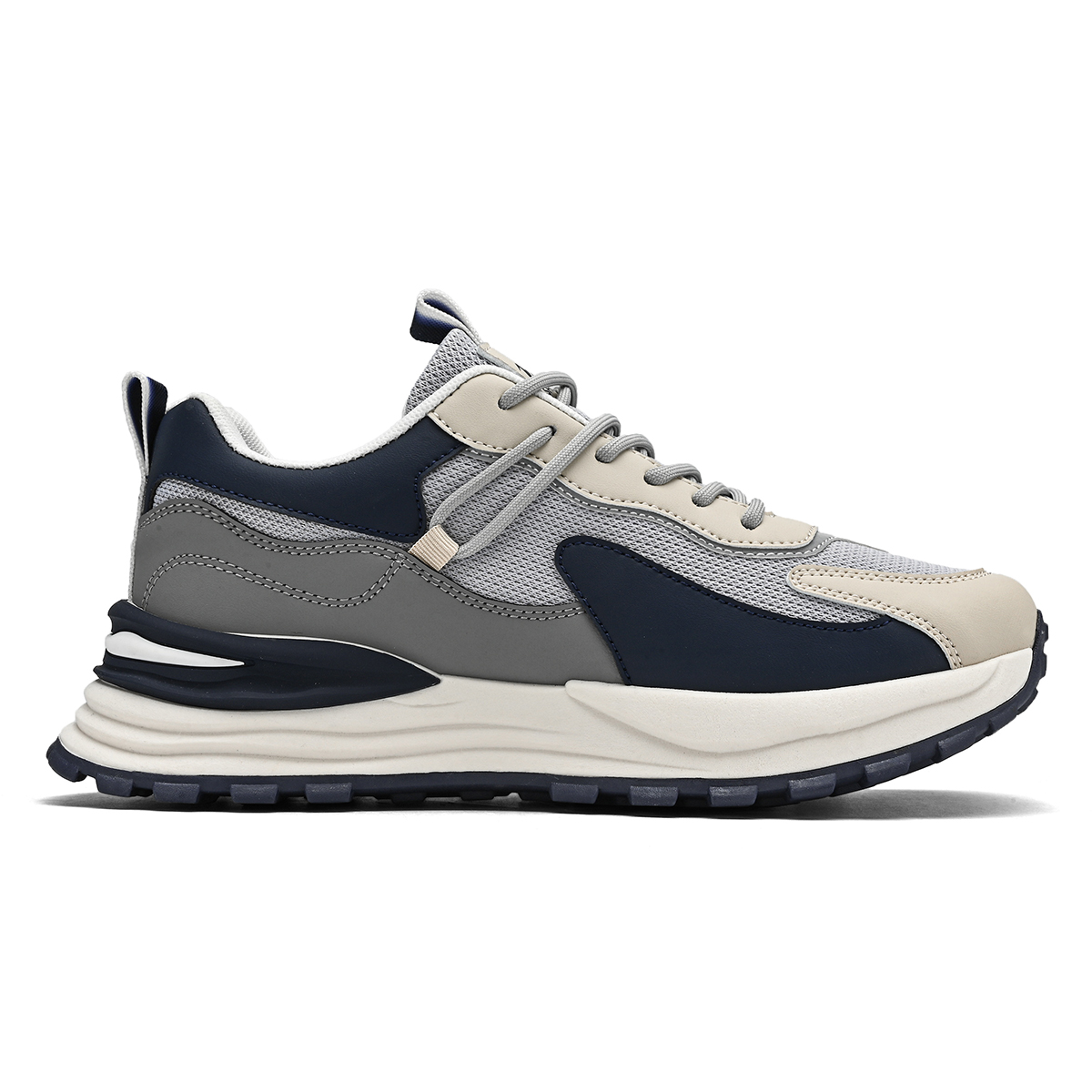 Binary Cushioning Slip Resistant Lightweight Height Increasing Low top Running Shoes Men’s Gray Blue