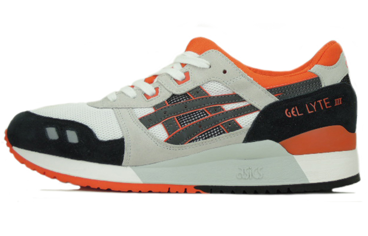 Asics Gel Lyte 3 Textile, Synthetic Leather Abrasion Resistant Low top Running Shoes Men's White Orange