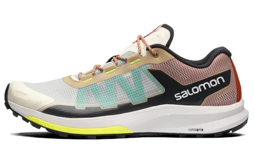 SALOMON Ultra Raid Comfortable Fabric Abrasion Resistant Low top Running Shoes Unisex Beige Black Yellow