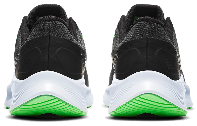 Мужские кроссовки Nike Quest 3 (черно-зеленые) — Чёрный / зелёный — фото 5