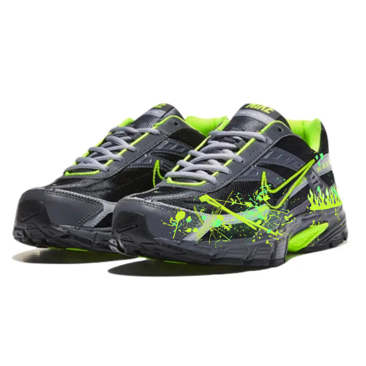 Nike Initiator Slip Resistant, Abrasion Resistant, Breathable Low top Running Shoes Men’s Black Gray Green