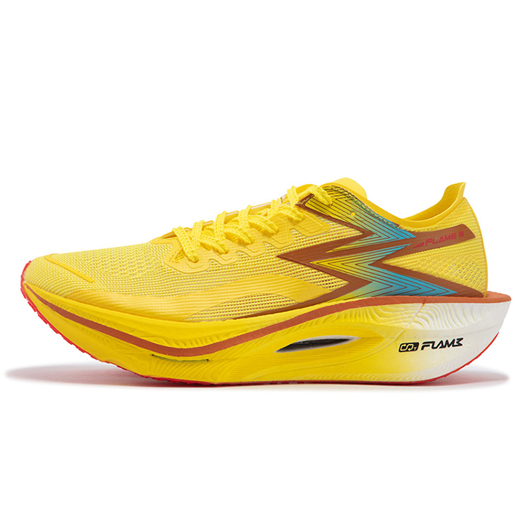 361° Flame 3 Low top Full Length Carbon Plate, Rubber Marathon Sprint Running Shoes Unisex Yellow