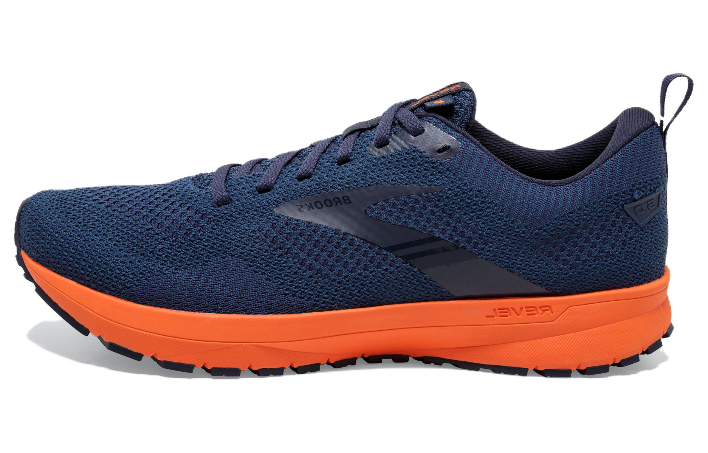 Brooks Revel 5 Fabric Slip Resistant Abrasion Resistant Low top Running Shoes Men's Blue Orange