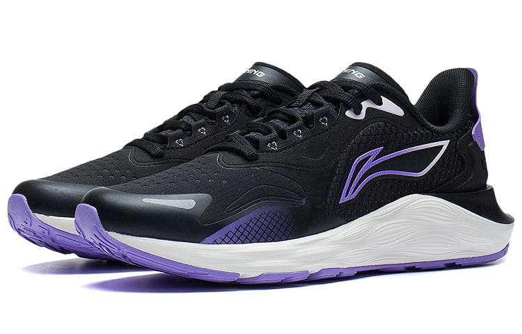 Li Ning Yufeng Reflective Cushioning Rebound Low top Running Shoes Women’s Black