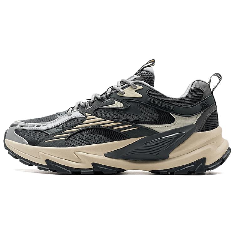 XTEP Slip Resistant Abrasion Resistant Low top Outdoor Shoes Men’s Gray Black