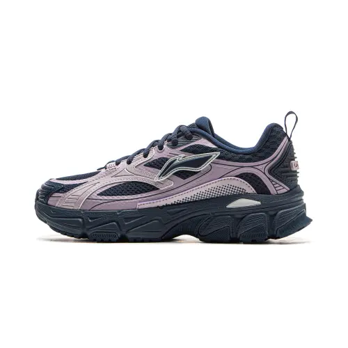 Li Ning Getaway Cushioning Lightweight Rebound Low top Casual Running Shoes Women's Blue Purple