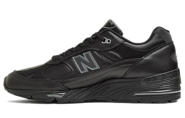 New Balance NB 991 V1 retro casual British-made artificial leather first-layer cowhide wear-resistant low-top running shoes men's pure black