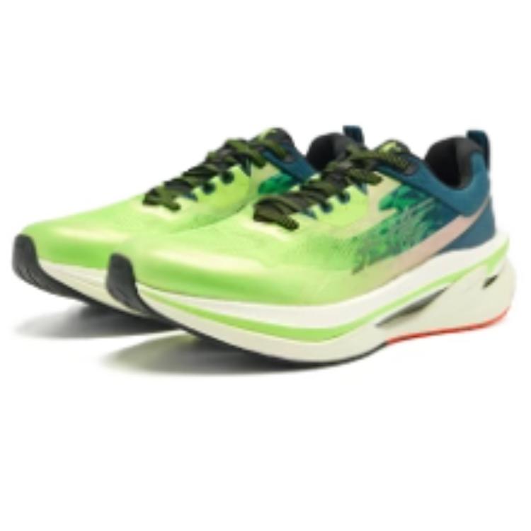 QIAODAN Infinity PRO 2.0 Cushioning Slip Resistant Abrasion Resistant Low top Sprint Running Shoes Men’s Green Blue