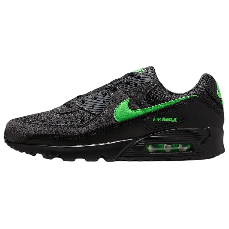 Nike Air Max 90 Mesh, Leather Abrasion Resistant Low top Running Shoes Men’s Black Green