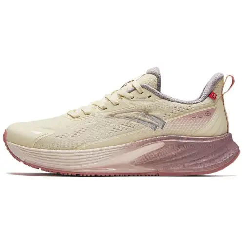 Anta Abrasion Resistant Slip Resistant Low top Sprint Running Shoes Women's Yellow Pink