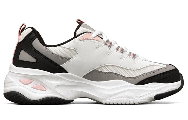 Женские кроссовки Skechers D'Lites (бело-черно-розовые) — Белый / чёрный / розовый — фото 2