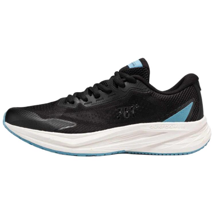 361° Cushioning Breathable Lightweight Low top Long Distance Running Shoes Men’s Obsidian Black Feather White