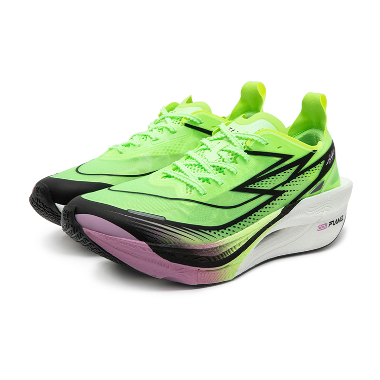 361° Flame 3 .5 Low top Casual Marathon Training Running Shoes Unisex Fluorescent Glossy Finish Green