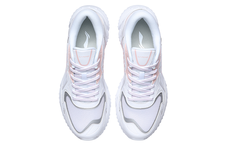 Li Ning Cushioning Slip Resistant Abrasion Resistant Breathable Lightweight Low top Sprint Running Shoes Women’s White